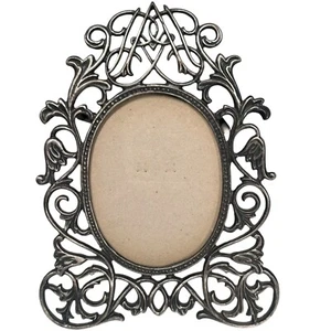 Vintage Terragraphics Victorian Ornate Style Metal Oval Intricate Frame - Picture 1 of 13