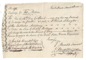 1790 Ft. Knox IN Lt. Dirck Schuyler US Artillery $60 Pay No. 98 - 04587 - Picture 1 of 2