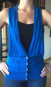 Chaleco para mujer FLUXUS azul holgado talla pequeña NUEVO - Imagen 1 de 3