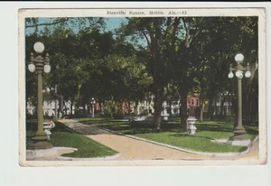 CARTOLINA PIAZZA BIENVILLE MOBILE ALABAMA - Foto 1 di 2