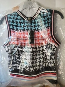 NEW w/ TAGS Juicy Couture Bonfire Houndstooth Sleeveless Top - Small - RET. $128 - Picture 1 of 8