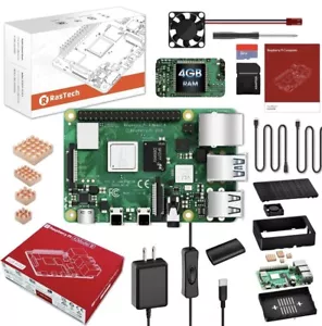 RasTech Raspberry Pi 4 4GB Starter Kit mit Pi 4 4GB Board, 32GB Karte 4 Kupfer.. - Bild 1 von 7