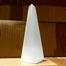 Selenite Obelisk Polished " Crystal Tower Natural Carved Pyramid Energy Healing