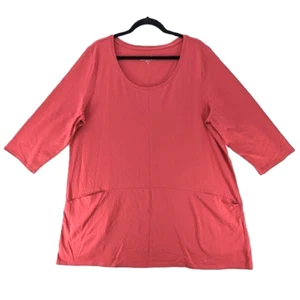 Top tunica PureJ Jill cuciture curve donna Pima cotone tasche scoop 3/4 Slv taglia XL - Foto 1 di 8