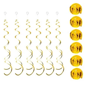 36 Pieces Hanging Swirls Party Streamer Ceiling Decorations Hanging Gold Hang... - Picture 1 of 5