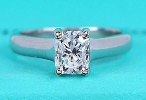 $17100 Tiffany & Co Lucida Platinum E VS1 0.90ct Radiant Diamond Engagement Ring - Picture 1 of 13