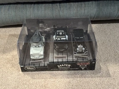 Disney Store Pixar Cars Toon Mater Private Eye Big D McQueen New Diecast 3 Pack - Image 1 of 4