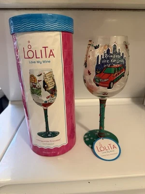 Lolita Christmas Princess Hand Painted Wine Glass Brand New With Tag - Image 1 of 4