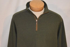ORVIS Medium Herren L/S Baumwolle Acryl Elasthan 1/4 Zip Pullover Olivgrün - Bild 1 von 6