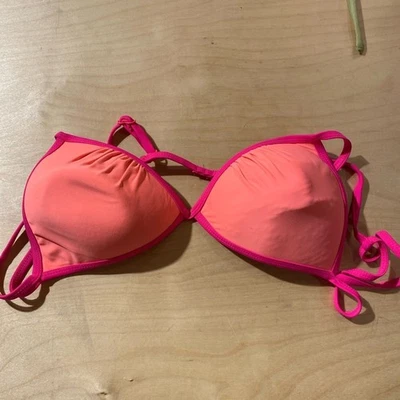 Top de bikini para mujer NOBO rosa vibrante y naranja talla grande (11-13) (BP) Foto 1 de 4