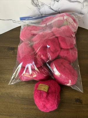 Lot of 12 Original Mohair Yarn 70% Mohair 2% Wool 5% nylon Italy Hot Pink - Image 1 of 4