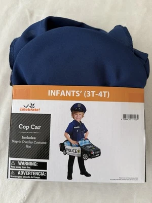 Fantasia de carro de polícia infantil Halloween 3T 4T policial vestir crianças - Imagem 1 de 4