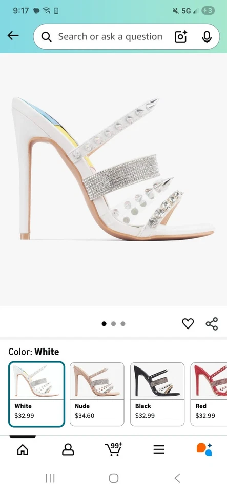 Tacones de imitación con puntas White Cape Robbin Foto 1 de 1