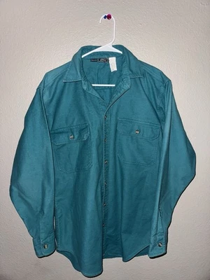 1980's Woolrich Flannel Shirt- M- Spruce Green- VG- VINTAGE WINTER Made In USA - Image 1 of 4