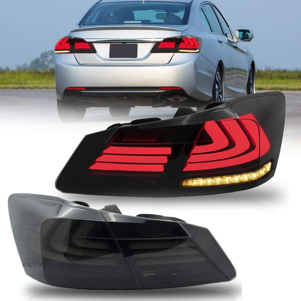 Luces traseras LED para Honda Accord 2013-2015 sedán señal de giro secuencial ahumada Foto 1 de 4