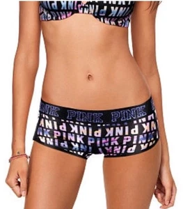New Victoria’s Secret Pink panties VS logo boyshort panty Bling glitter sparkle - Picture 1 of 7