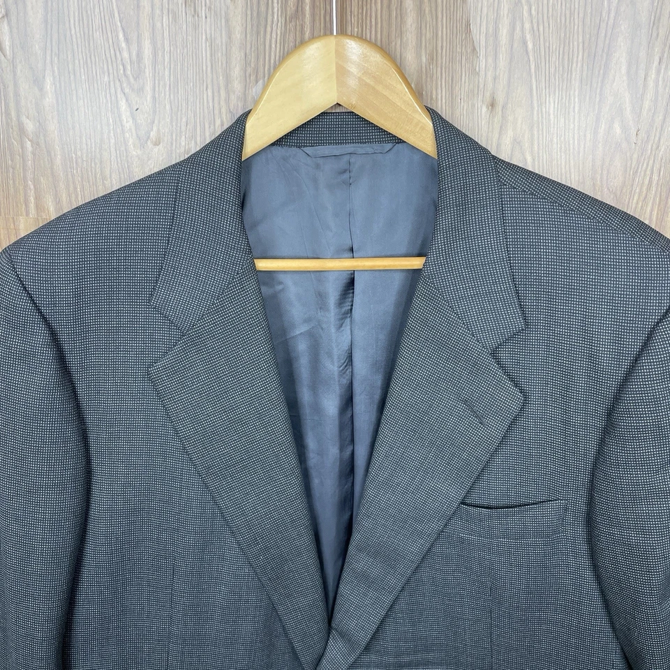 Abrigo deportivo Hickey Freeman hecho en EE. UU. para hombre 44R delgado gris oscuro lana dos botones Foto 1 de 4