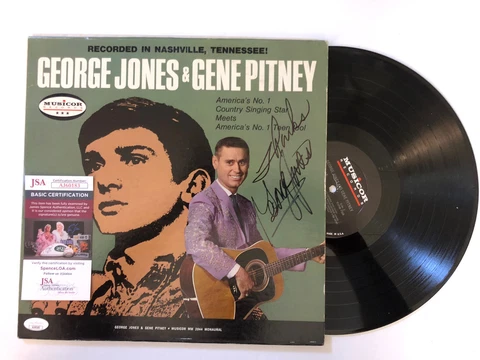 GEORGE JONES & GENE PITNEY Signed Record Album Signed by George Jones JSA COA Cover