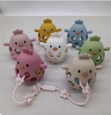 Adorable baby teether set with detachable pacifier and rattle- Rose Pink - Image 1 of 4