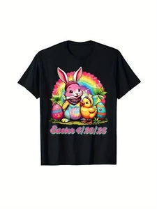 Men's Easter Graphic T-Shirt - "High on Easter, Low on Chocolate" Funny Bun - Picture 1 of 1