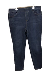 Evri Damen Jeggings 18W Blau Jeans Pull On Stretch Skinny Dark Wash - Bild 1 von 6