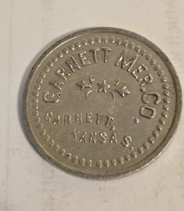 Garnett Merc. Co. Garnett, KS Aluminum Good For Token #1453 - Picture 1 of 2