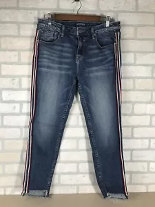 Vigoss Jeans Womens 31 Marley Skinny Classic Fit Stretch Mid Rise Red White Blue - Picture 1 of 12