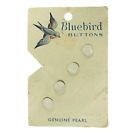 Genuine Pearl  Bluebird Buttons 1/4" Set of 4 Vintage White Size 14