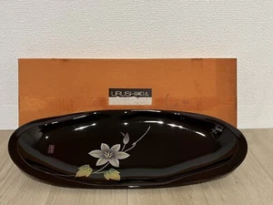 Plato de servir japonés lacado Aizu SONE KOUGEI Urushi Shikki Nurimono Caja - Imagen 1 de 22