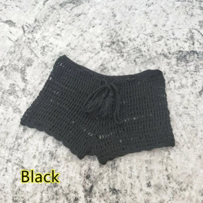 Moda Hecho a mano Pantalones cortos de ganchillo parte inferior Playa Mujeres Crochet Traje de baño Pantalones calientes Foto 1 de 4