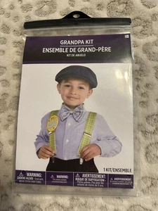 Kids Grandpa Kit Dress Up Suspenders, Bow, Button 100 Day School - Picture 1 of 2