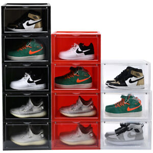 Magnetic Sneaker Shoe Storage Box Side Open Heavy Organizer Stackable Container