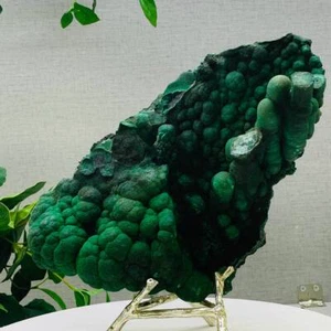 Esemplare minerale malachite naturale 3511 g decorazione occhio di gatto regalo include supporto - Foto 1 di 12