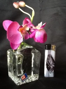 Georgshütte Glas Vase Glasvase Blockvase Orchideen Solifleur eckig 330 Gramm - Bild 1 von 11