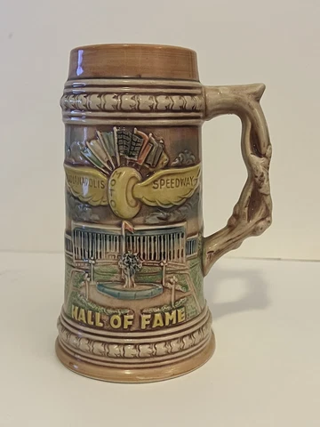 VINTAGE INDIANAPOLIS INDY 500 MOTOR SPEEDWAY HOF STEIN MUG CERAMIC MADE IN JAPAN Cover
