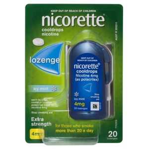 Nicorette Cooldrops Lozenge Icy Mint Extra Strength 4mg 20 Lozenges - Picture 1 of 2