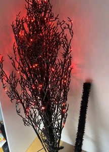 Midwest CBK Halloween Tree Black Plastic Red Lighted Led 60 in Origional Box. - Picture 1 of 7