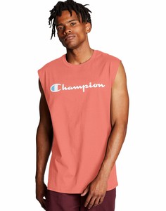 Sleeveless T-Shirt Champion Men's Tee Classic Jersey Muscle Script Logo Ringspun