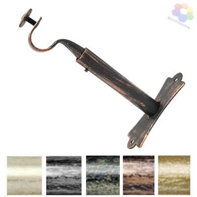 1 STAFFA IN FERRO BATTUTO SUPPORTO PER BASTONE TENDA TENDE STRAPPO CORDA PARETE - Immagine 1 di 4