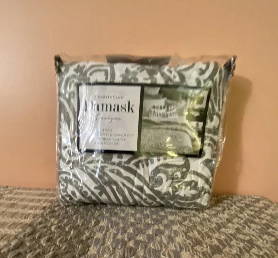 Juego de 3 fundas edredón Charter Club Damask Designs gris cachemira @ Foto 1 de 4