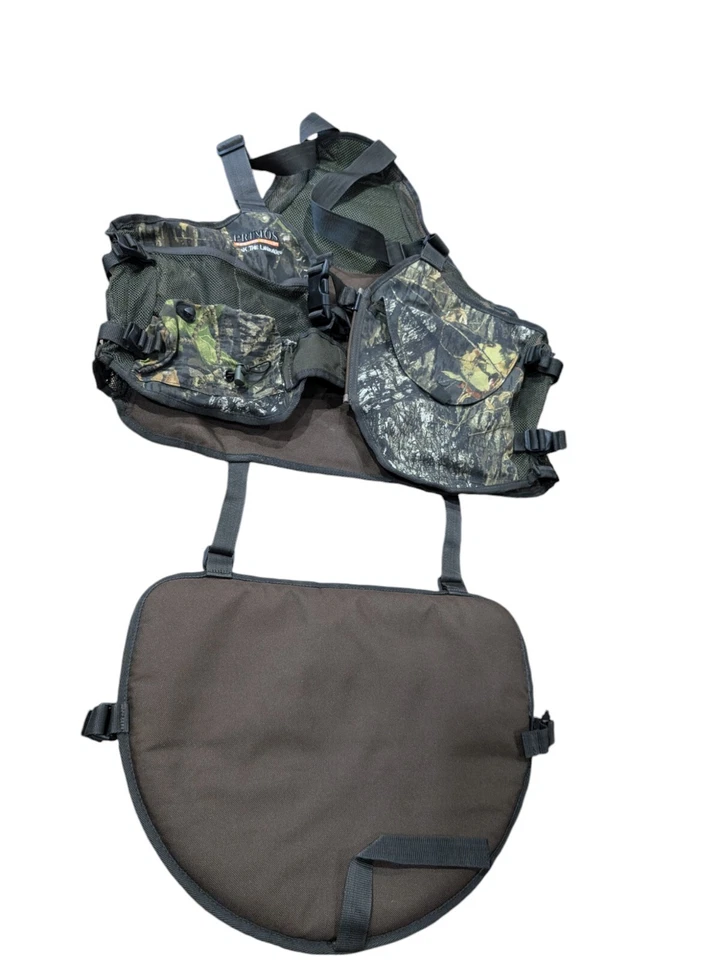 Primos Speak The Language Men’s Mossy Oak Brush Camo Shooting Hunting Vest Seat - Image 1 of 4