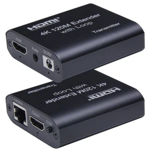 Extensor HDMI 4K 120m o con bucle de audio por cable Ethernet RJ45 Cat5e Cat6 1080P - Imagen 1 de 13