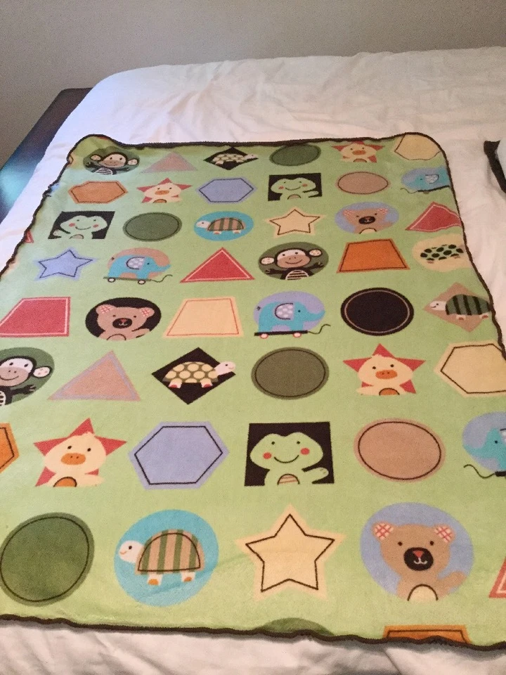 Manta Sherpa Target Circo Oso Verde Tortuga Rana Estrella Círculo Tortuga Marrón Foto 1 de 4