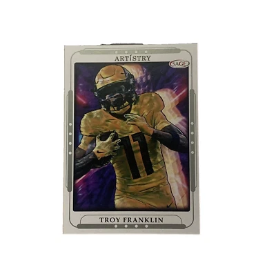 2023 SAGE ARTISTRY Football Card #114 Troy Franklin Gray Silver Parellel - Image 1 of 2