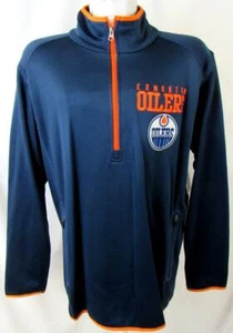 Edmonton Oilers Men Large 1/4 Zip Pullover Performance Track Jacket AEDO 28 - Picture 1 of 7