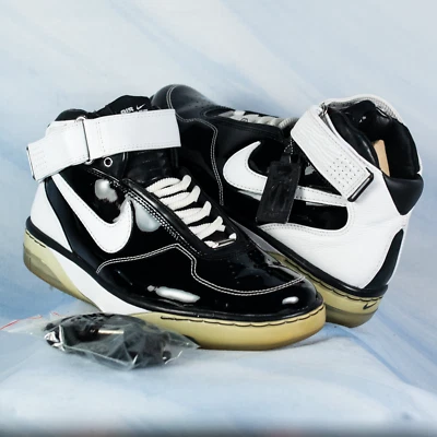 NIKE AIR FORCE 25 BLACK WHITE Mens Size 9 Vintage Basketball Sneakers 316881-012 - Image 1 of 4