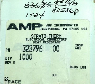 1000 each Amp Strato-Therm 18 - 22 Guage Butt Connector Crimp 323796 - Image 1 of 2