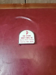 Vintage LUFKIN WHITE CLAD Advertising Pocket Tape Measure"THE STORE KRAFT MFG." - Picture 1 of 4