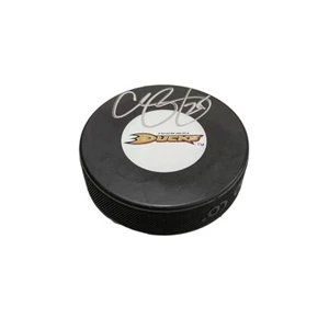 CHRIS PRONGER Signed Anaheim Ducks Puck (Exact Puck Shown) -00561 - Picture 1 of 2