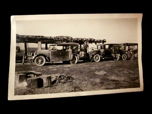 Antique Photo of 1920's Automobile Camping Trip 5 3/4" x 3 3/8" - Picture 1 of 4